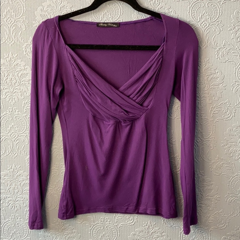 3/$20 Rendez-vous Paris purple ruched bust top